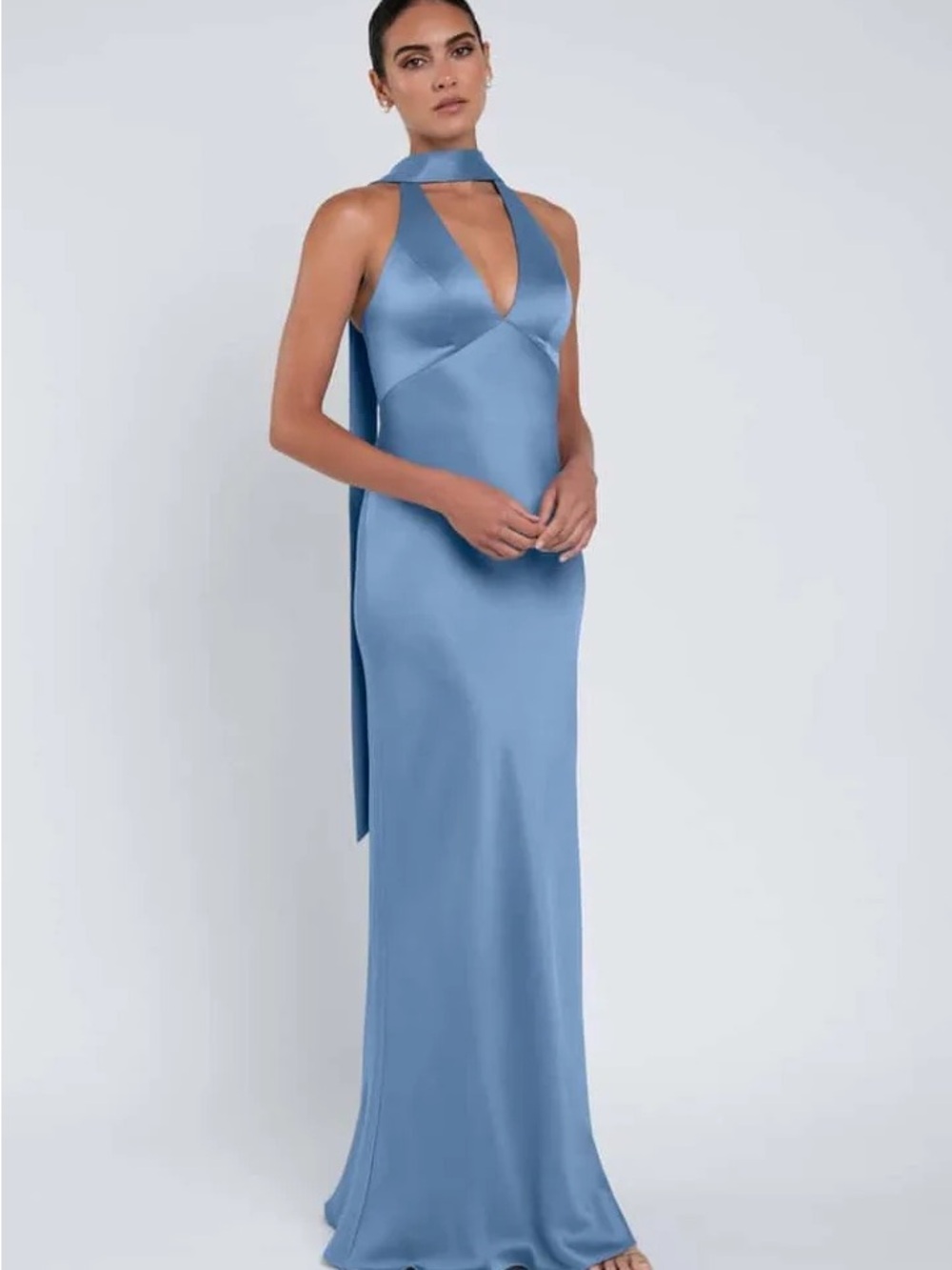 Jenny Yoo - Louisa Halter Gown in Cornflower blue